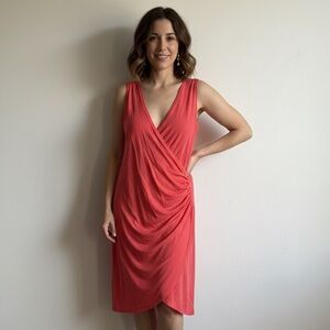 Icebreaker Sz L Merino Wool Red Draped Outdoor Casual Dress